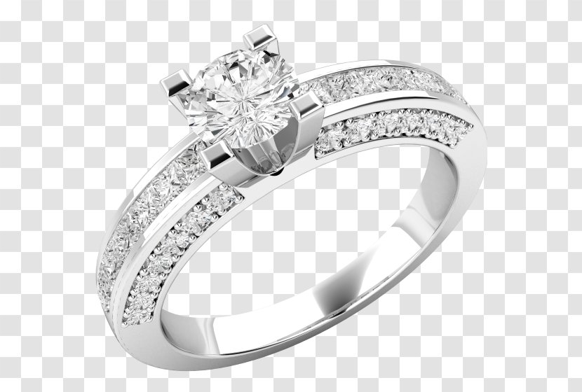 Wedding Ring Solitaire Brilliant Diamond - Cut - White Gold Rings For Women Transparent PNG