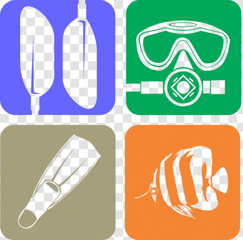 Diving Equipment Scuba Underwater Snorkeling Set - Logo Icons Transparent PNG