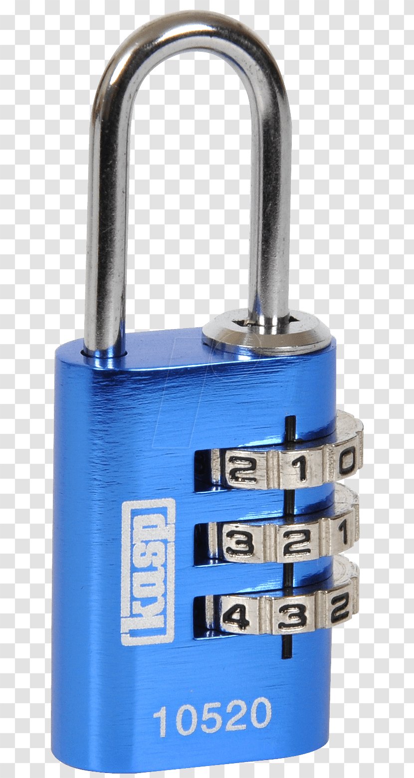 Padlock Combination Lock Blue - Aluminium Transparent PNG