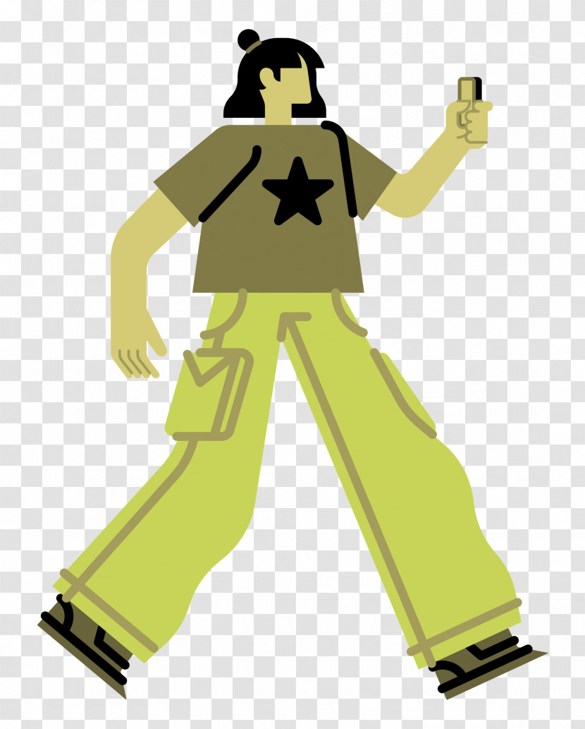 Line Skateboarding Cartoon Yellow Skateboard Transparent PNG