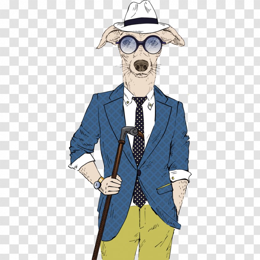Dog Hipster Illustration - Gentleman - Puppy Suit Transparent PNG