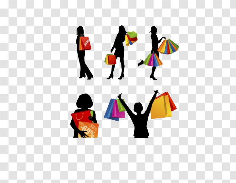Shopping Centre Silhouette - Bag - Women Transparent PNG