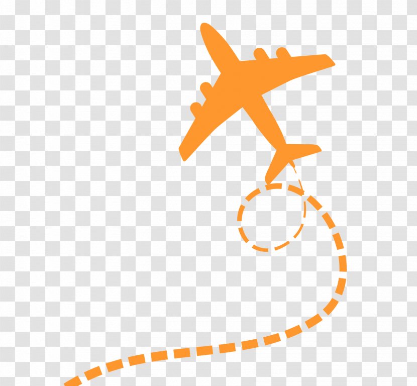 Airplane Flight Aircraft Clip Art - Orange Transparent PNG