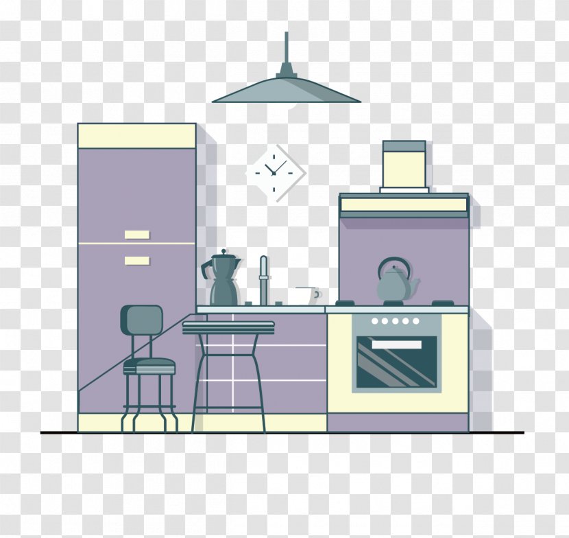 Refrigerator Kitchen Living Room Bedroom Exhaust Hood - Purple - Cartoon Creative Transparent PNG