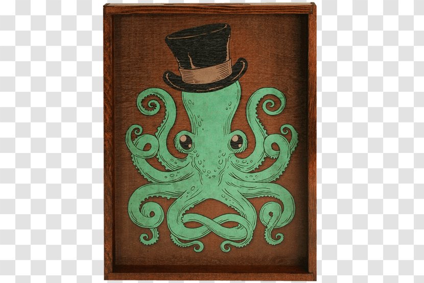 Octopus Trixie & Milo Tray Wood Tableware - Realm Of Glass Transparent PNG