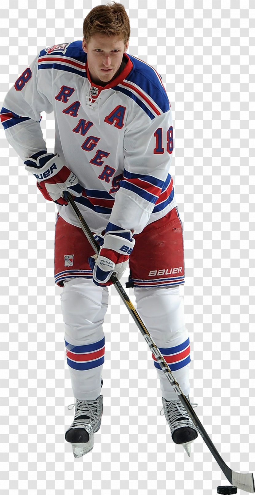 College Ice Hockey Protective Pants & Ski Shorts New York Rangers Defenceman - Sportswear Transparent PNG