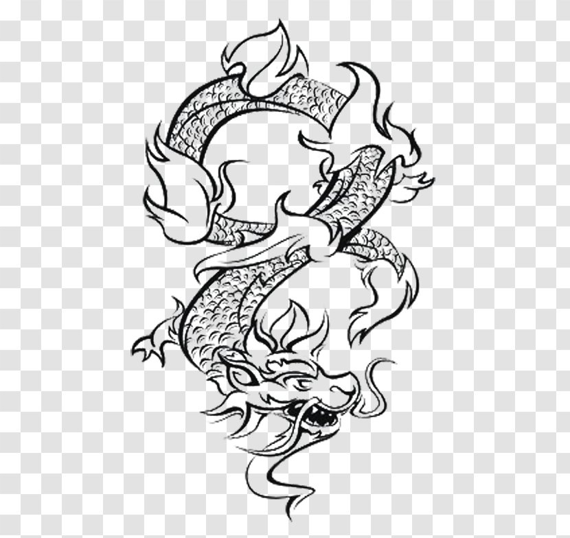 Chinese Dragon Longjian Stroke Learning Mythology - Flower - Material Transparent PNG