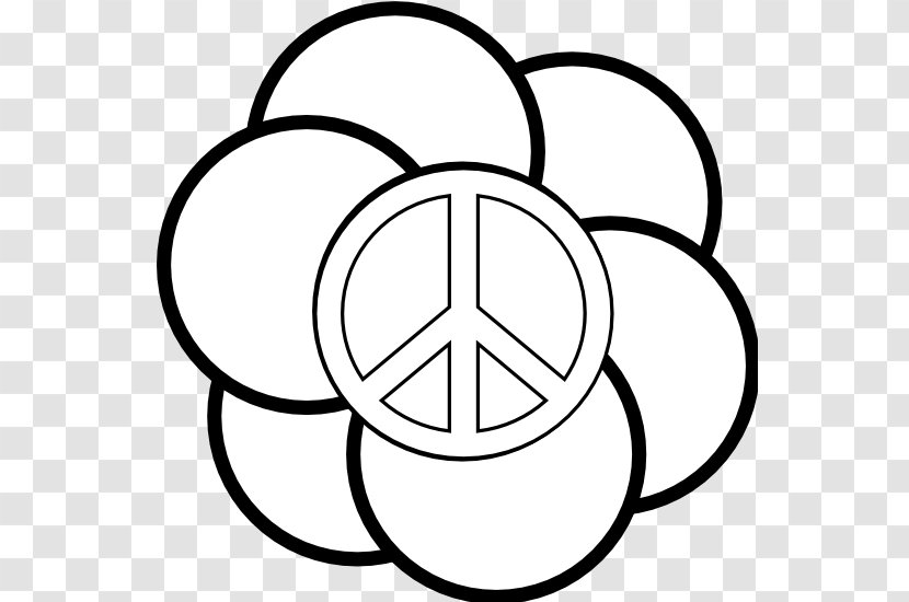Black And White Coloring Book Line Art Clip - Free Content - Peace Symbol Clipart Transparent PNG
