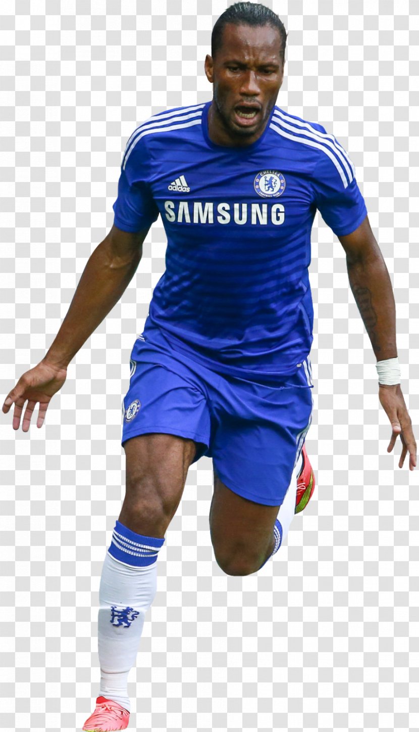 Didier Drogba Chelsea F.C. Premier League Jersey UEFA Champions - Blue Transparent PNG