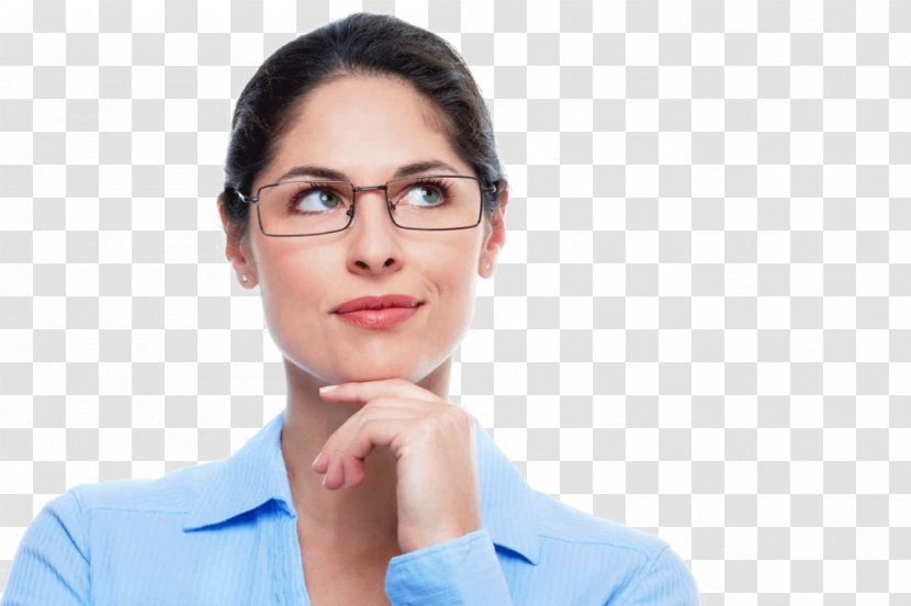 Thought Woman Stock Photography - Glasses Transparent PNG