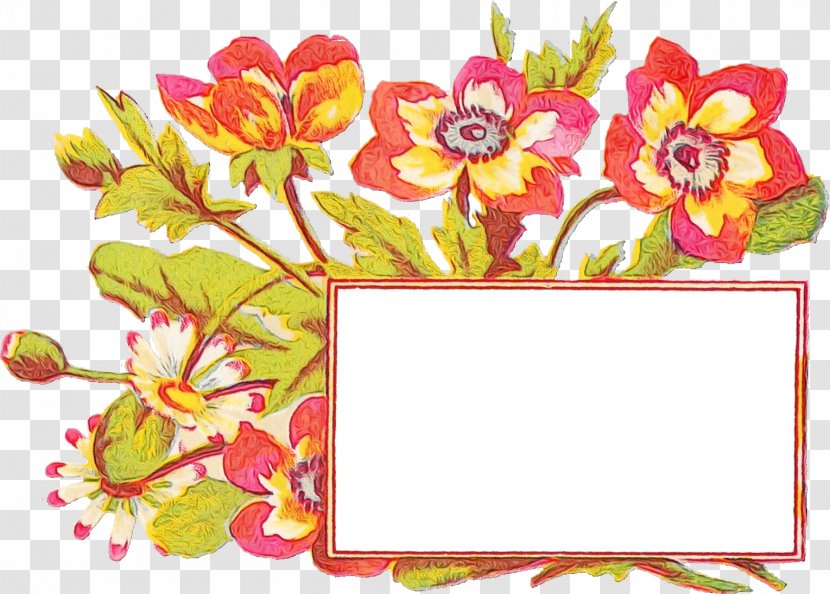 Flowers Wedding Invitation Watercolor - Painting - Wildflower Rectangle Transparent PNG