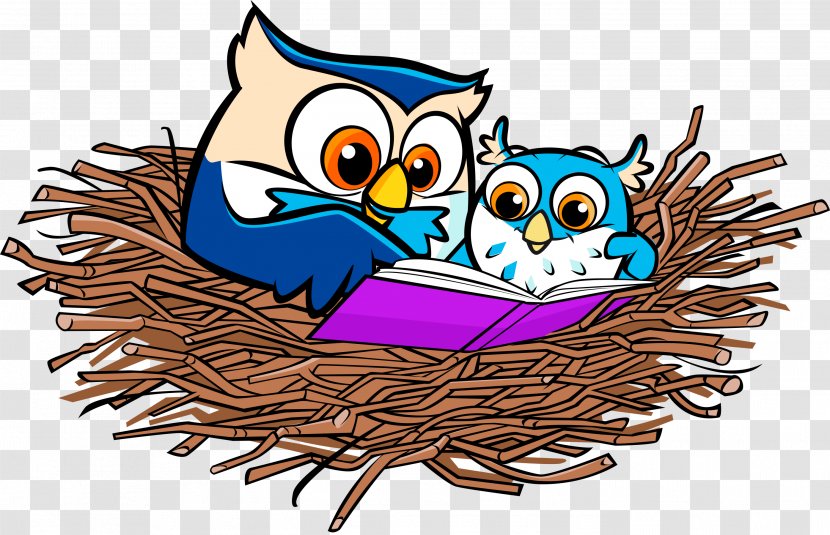 Descanso Gardens LITTLE OWLS READING NEST Bird Clip Art - Child - Nest Transparent PNG