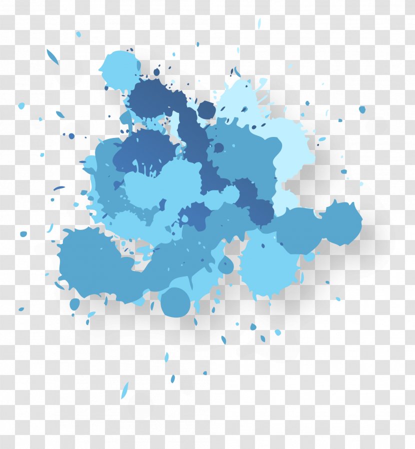 Ink Wash Painting Adobe Illustrator - Area - Abstract Blue Water Stains Transparent PNG