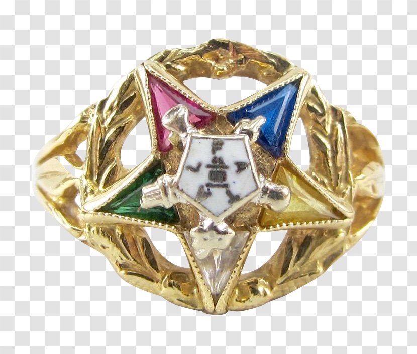 Jewellery Gold Gemstone Ring Order Of The Eastern Star - Chain Transparent PNG