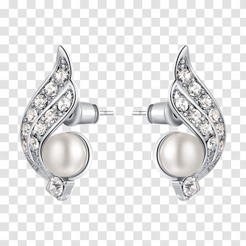 Pearl Earring Jewellery Costume Jewelry Silver - Body - Rakhi Brother Sister Transparent PNG