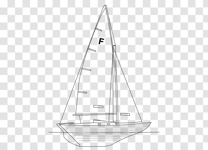 Sloop Sailboat Rigging Keel - Scow - Canoe Drawing Transparent PNG