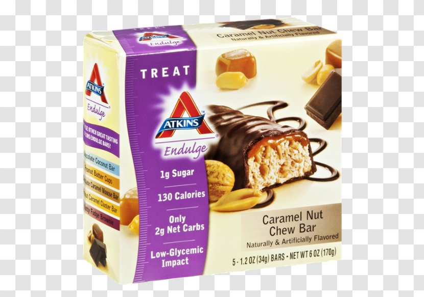 Fudge Praline Bar Atkins Diet Caramel - Food - Chocolate Transparent PNG