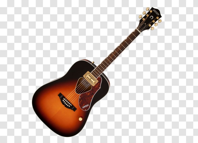 Dreadnought Sunburst Gretsch Acoustic Guitar Acoustic-electric - Tree Transparent PNG