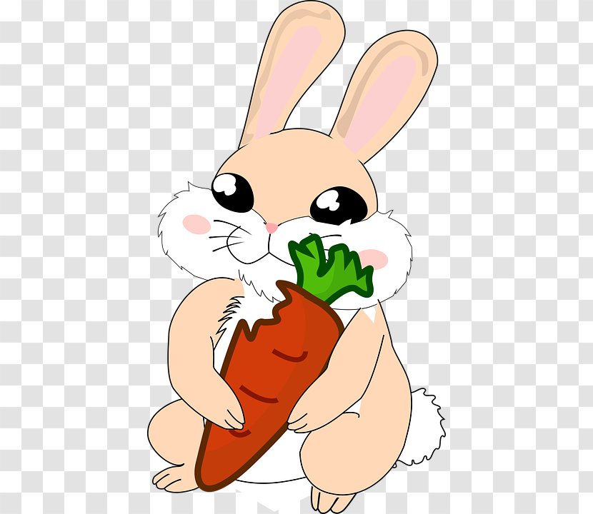 Easter Bunny Carrot Clip Art - Free Content - A Rabbit Is Eating Transparent PNG