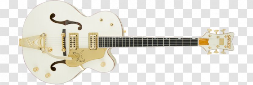 Gretsch White Falcon Electric Guitar Archtop G6136T Electromatic - Silhouette - Reverend Horton Heat Logo Transparent PNG