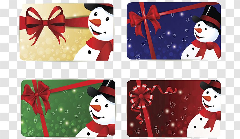Christmas Snowman Greeting Card - Design Transparent PNG