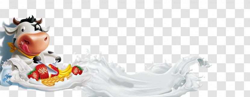 Juice Milkshake Cattle - Strawberry Cow Transparent PNG