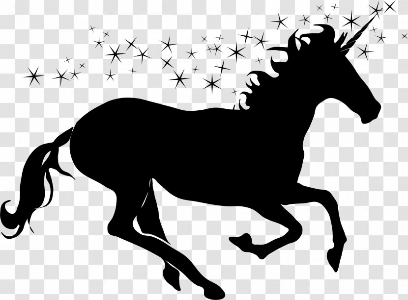 Horse Silhouette Unicorn Clip Art - Stallion Transparent PNG
