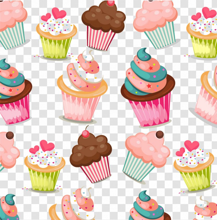 Cupcake Muffin Birthday Cake Pattern - Royal Icing Transparent PNG