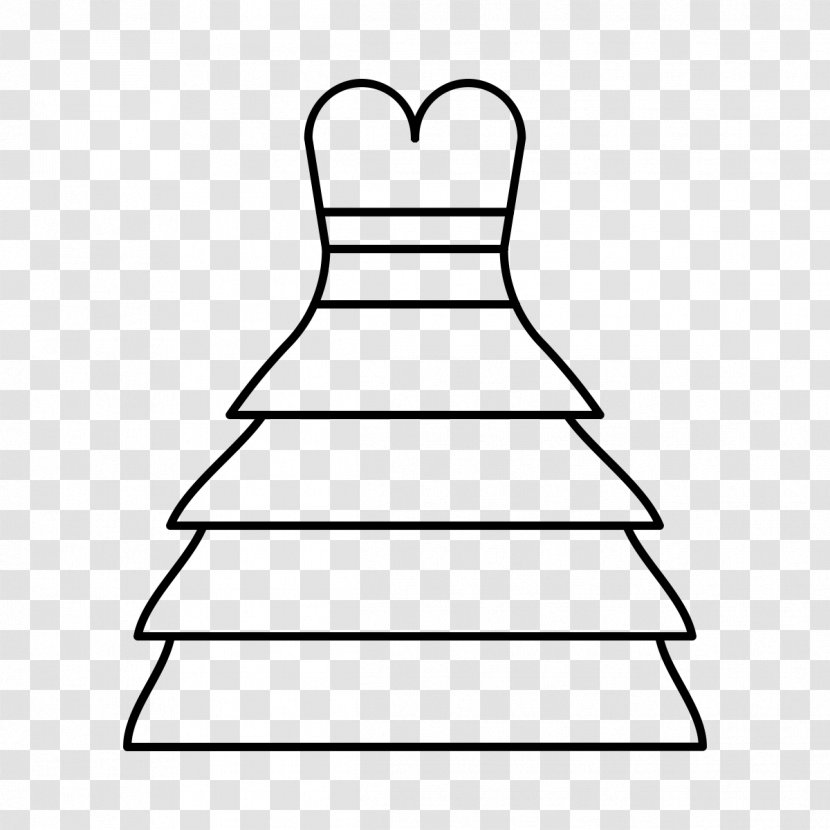 Christmas Tree Drawing Child - Black And White - Wedding Gown Transparent PNG