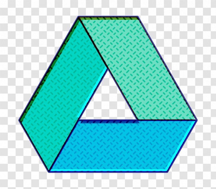 Google Drive Icon - Aqua - Electric Blue Turquoise Transparent PNG