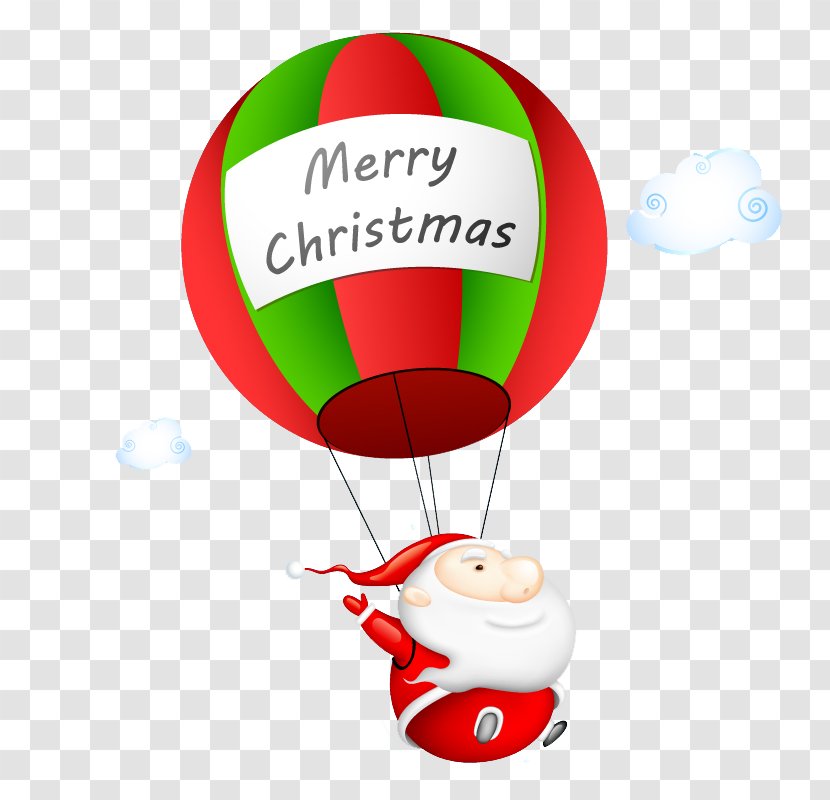 Santa Claus Parachute Parachuting Illustration - Christmas Transparent PNG