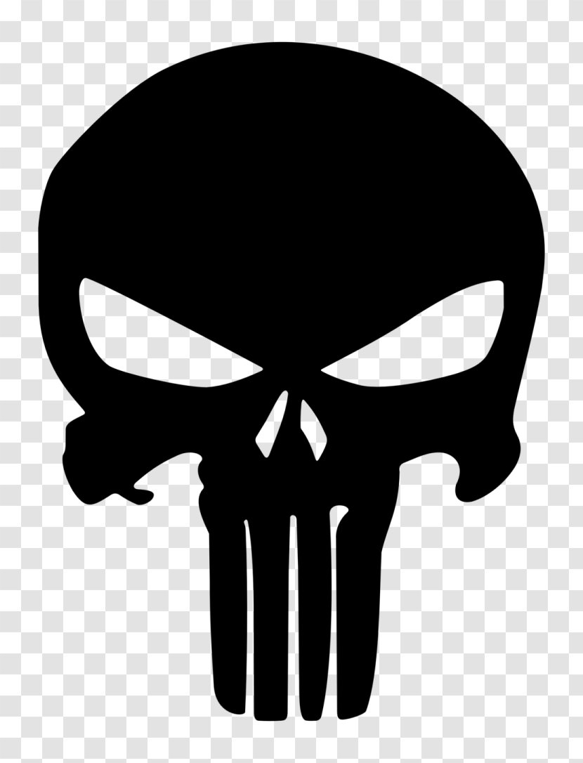 Punisher Wall Decal Bumper Sticker - Bone - American Flag Military Skull Transparent PNG