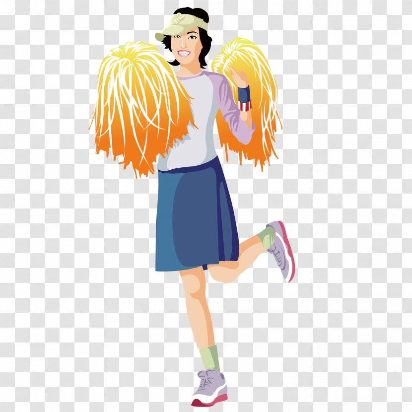 Cheerleader Cartoon Illustration - Cute Cheerleaders Transparent PNG