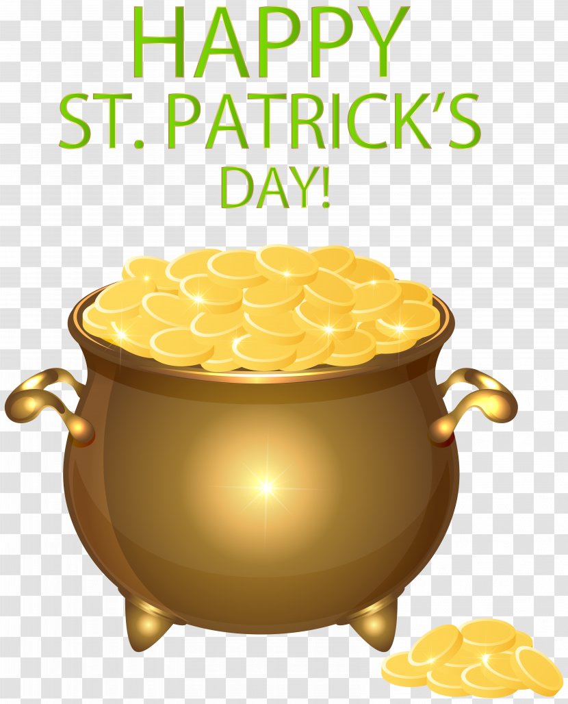 Saint Patrick's Day Clip Art - Cookware And Bakeware - Happy Pot Of Gold Transparent Transparent PNG