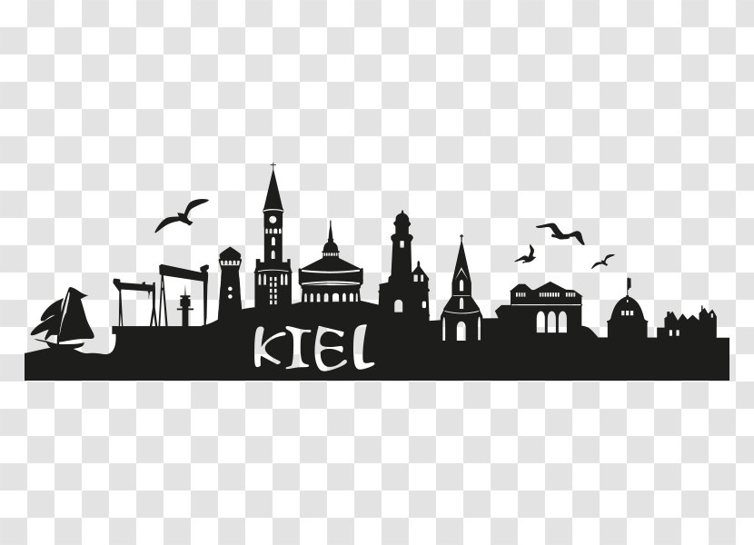 Kiel Skyline Silhouette Logo - Text Transparent PNG