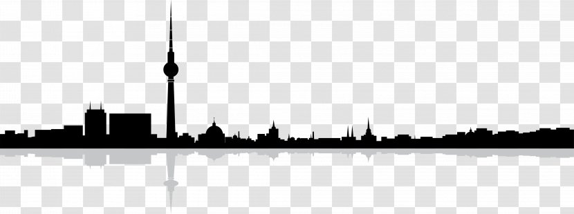Berlin Skyline Silhouette - Rooftop Transparent PNG