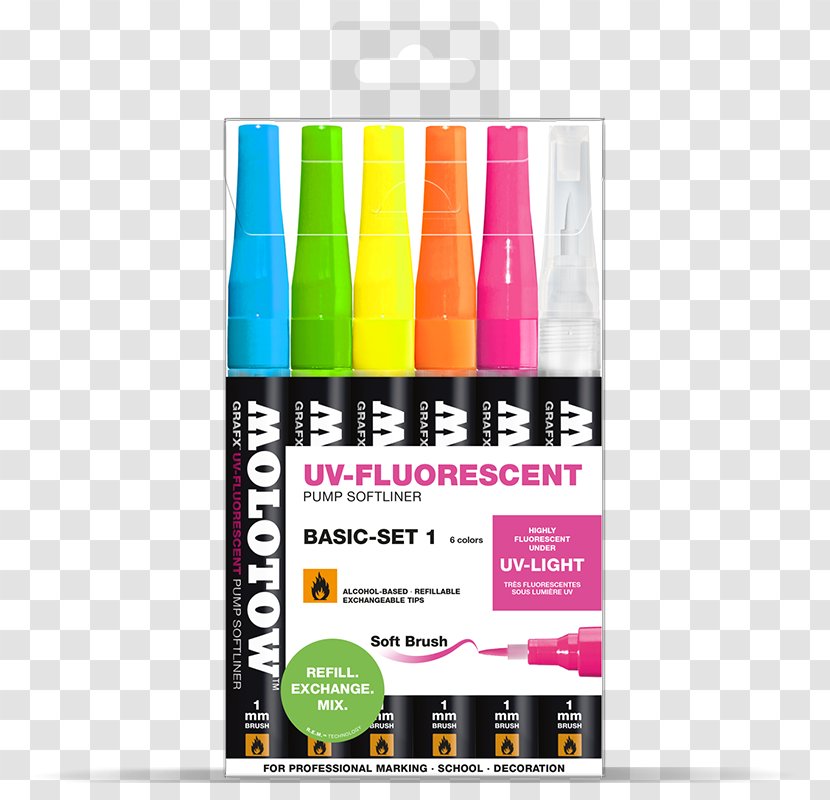 Marker Pen Liquid Fluorescence Light Ultraviolet - Aerosol Paint - Fluorescent Transparent PNG