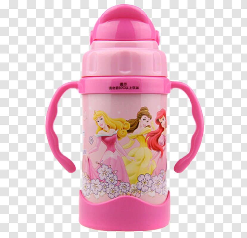Baby Bottle Water Cup Lid The Walt Disney Company - Pink Princess Cups Transparent PNG
