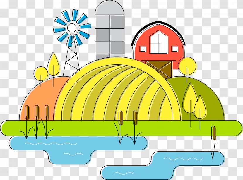 Euclidean Vector Illustration - Shutterstock - Autumn Rural River Transparent PNG