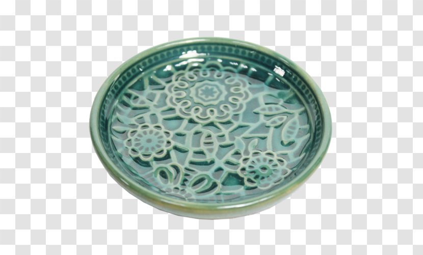 Plate Platter Ceramic Glass Tableware - Turquoise Transparent PNG