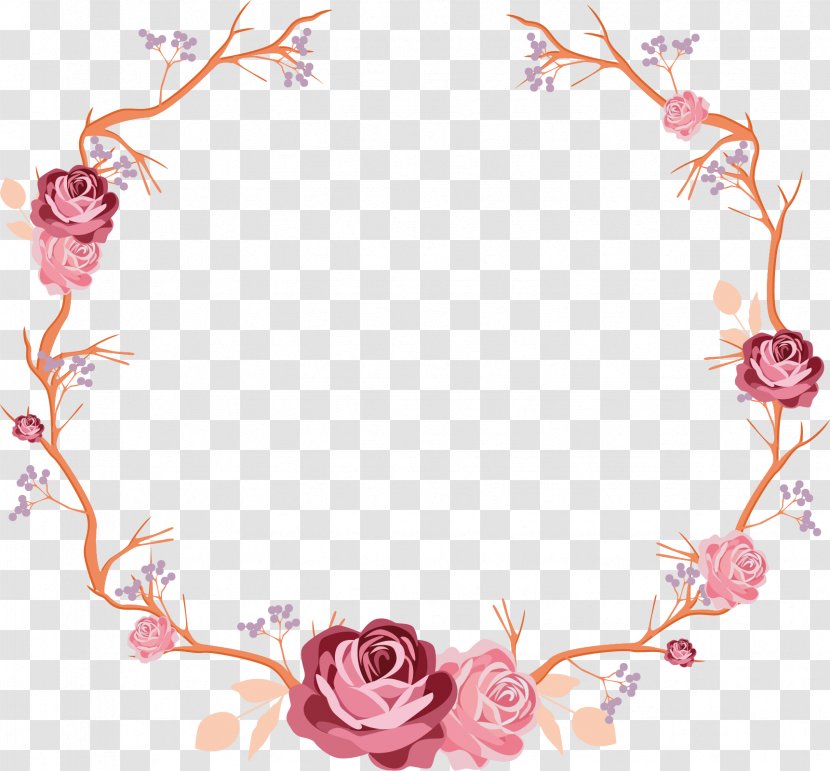 Hand Painted Rose Flower Vine - Convite - Bride Transparent PNG