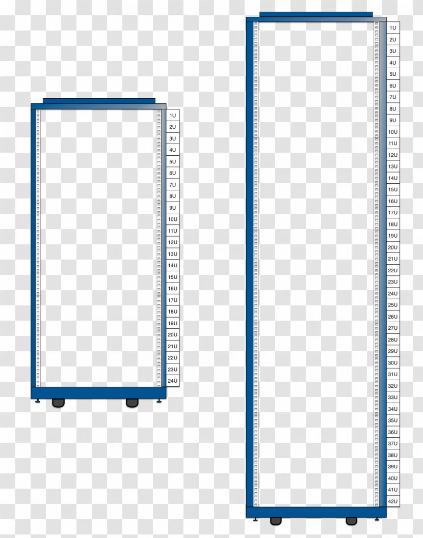 19-inch Rack Stencil Diagram Template Computer Servers - Rectangle - Design Transparent PNG