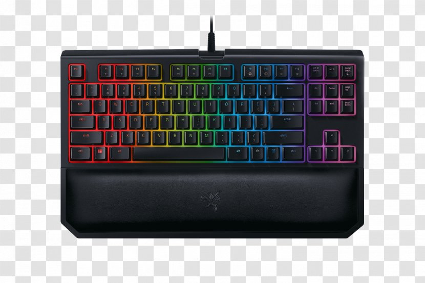 Computer Keyboard Razer BlackWidow Chroma V2 Gaming Keypad Inc. Blackwidow X Tournament Edition - Wrist Rests Transparent PNG