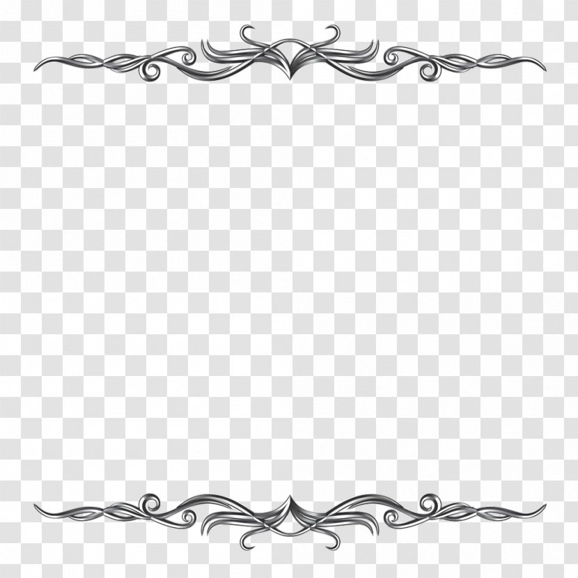 Body Jewellery Line Chain Font - Black And White Transparent PNG