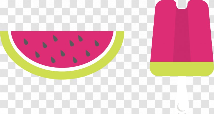 Ice Cream Watermelon Pop - Wafer - Vector Transparent PNG