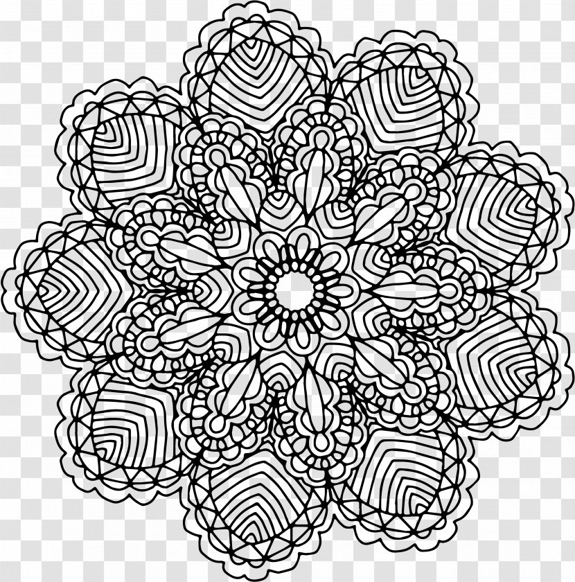 Mandala Coloring Book Drawing Clip Art - Organism Transparent PNG