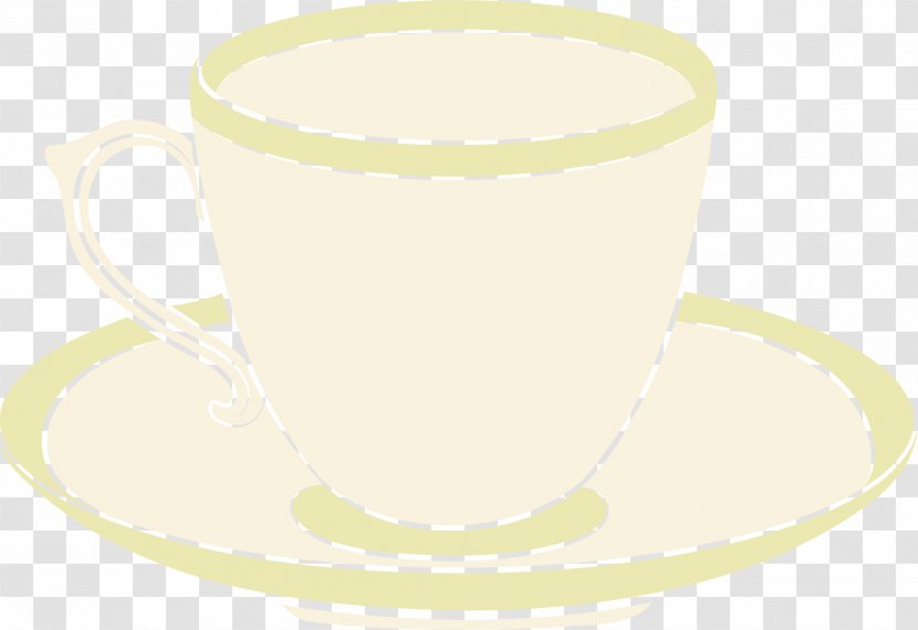 Coffee Cup Cafe Saucer - Yellow - Hand Painted Green Transparent PNG