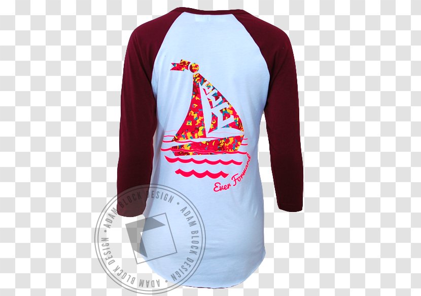 T-shirt Baseball Sleeve Sweater - Tshirt - Sail Design Transparent PNG