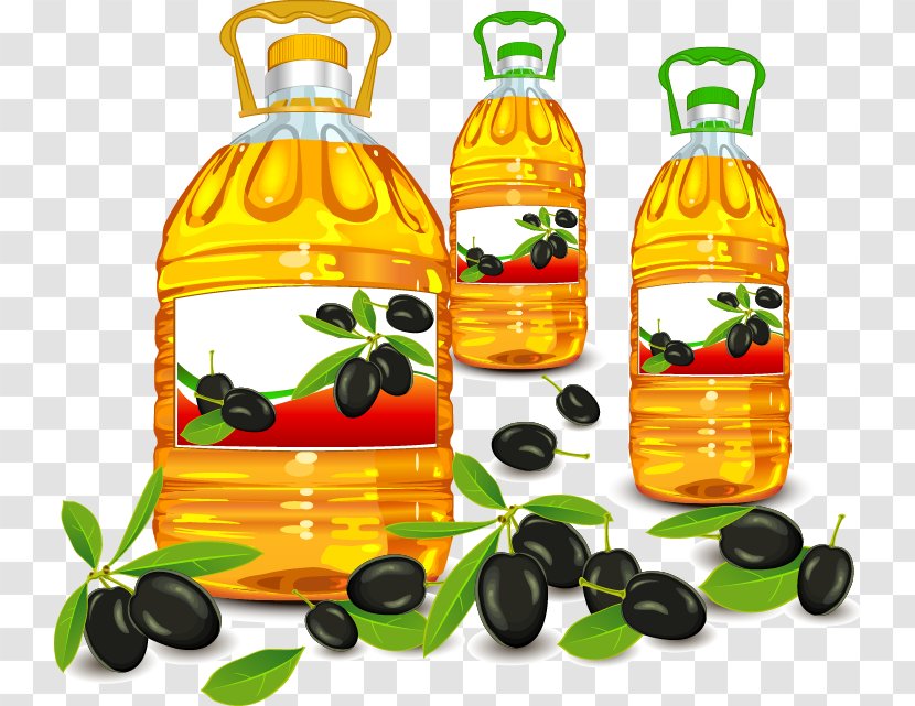 Cooking Oil Food Olive Clip Art - Soybean Drums Painted Black Beans Transparent PNG