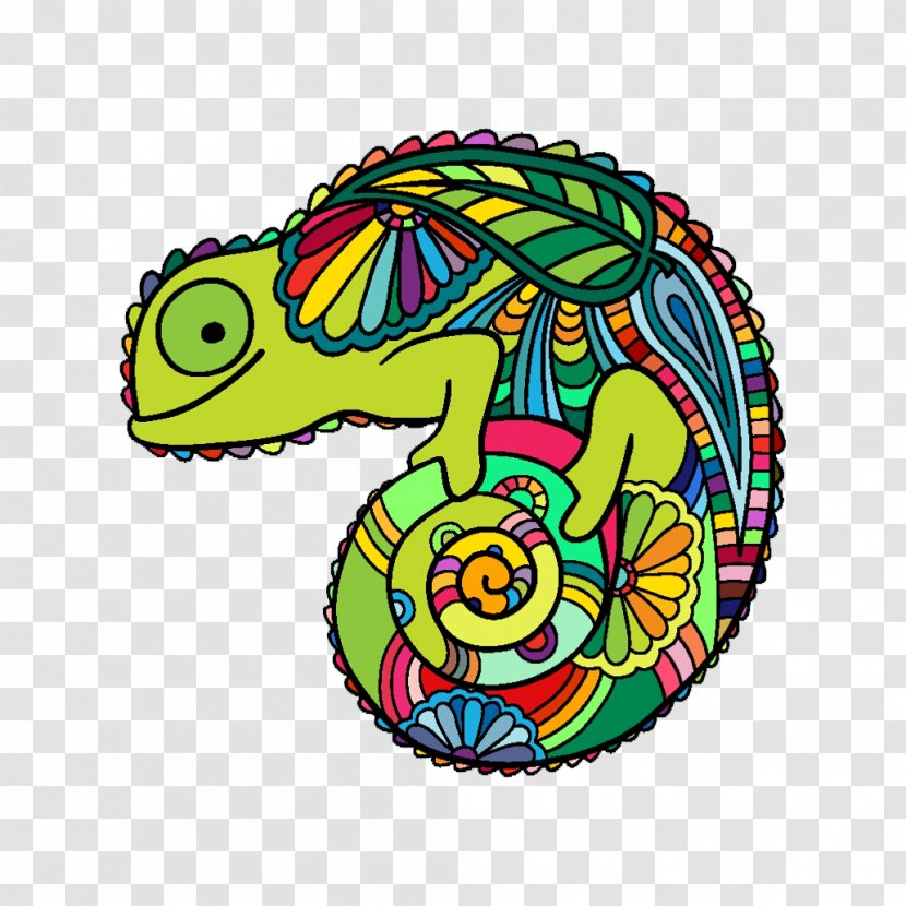 Illustration - Pen - Hand-painted Decorative Chameleon Transparent PNG